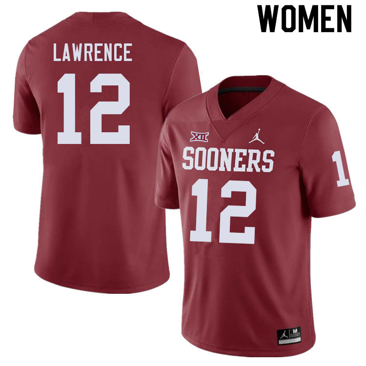 Women #12 Key Lawrence Oklahoma Sooners College Football Jerseys Sale-Crimson - Click Image to Close